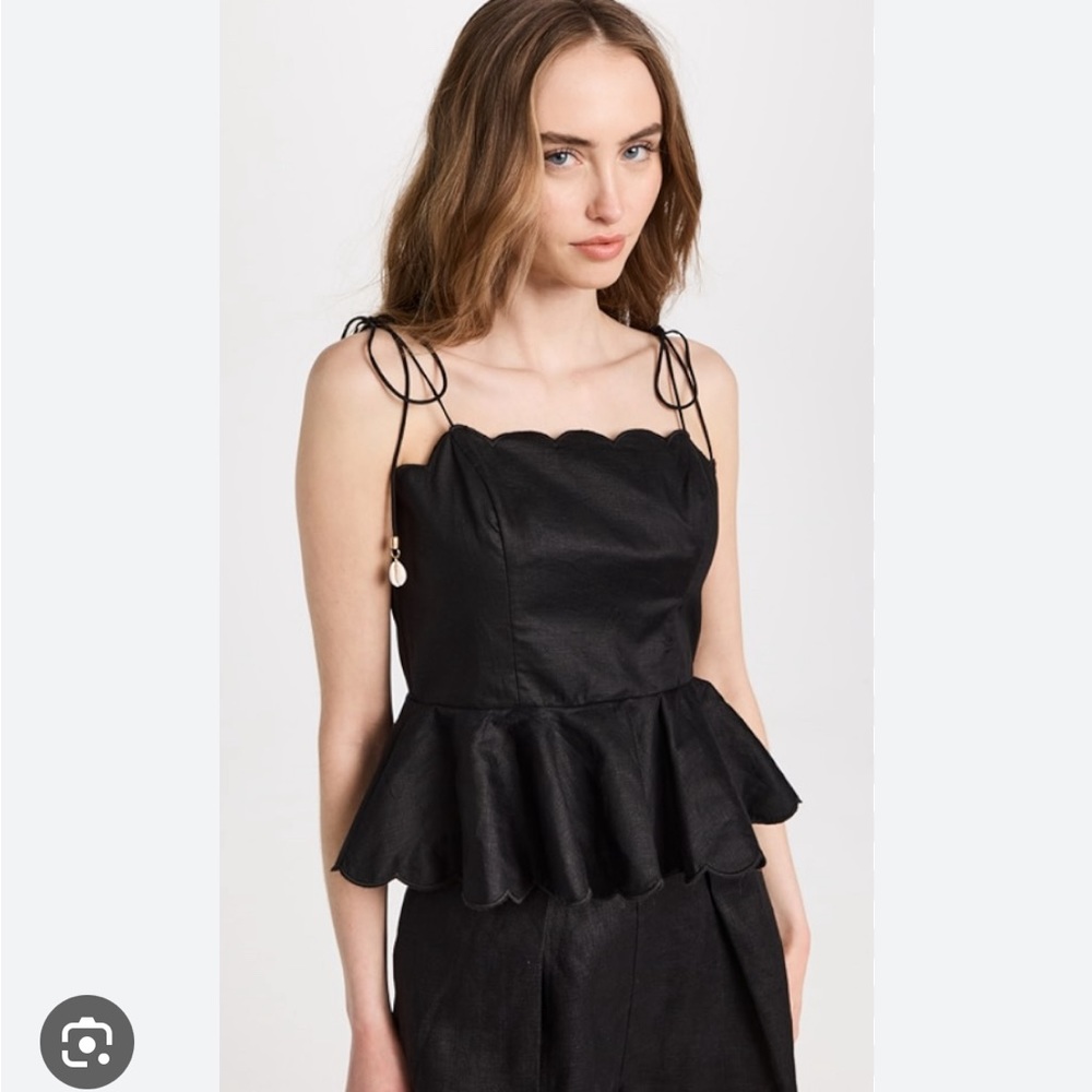 Zimmermann Cira Scallop Top in Black